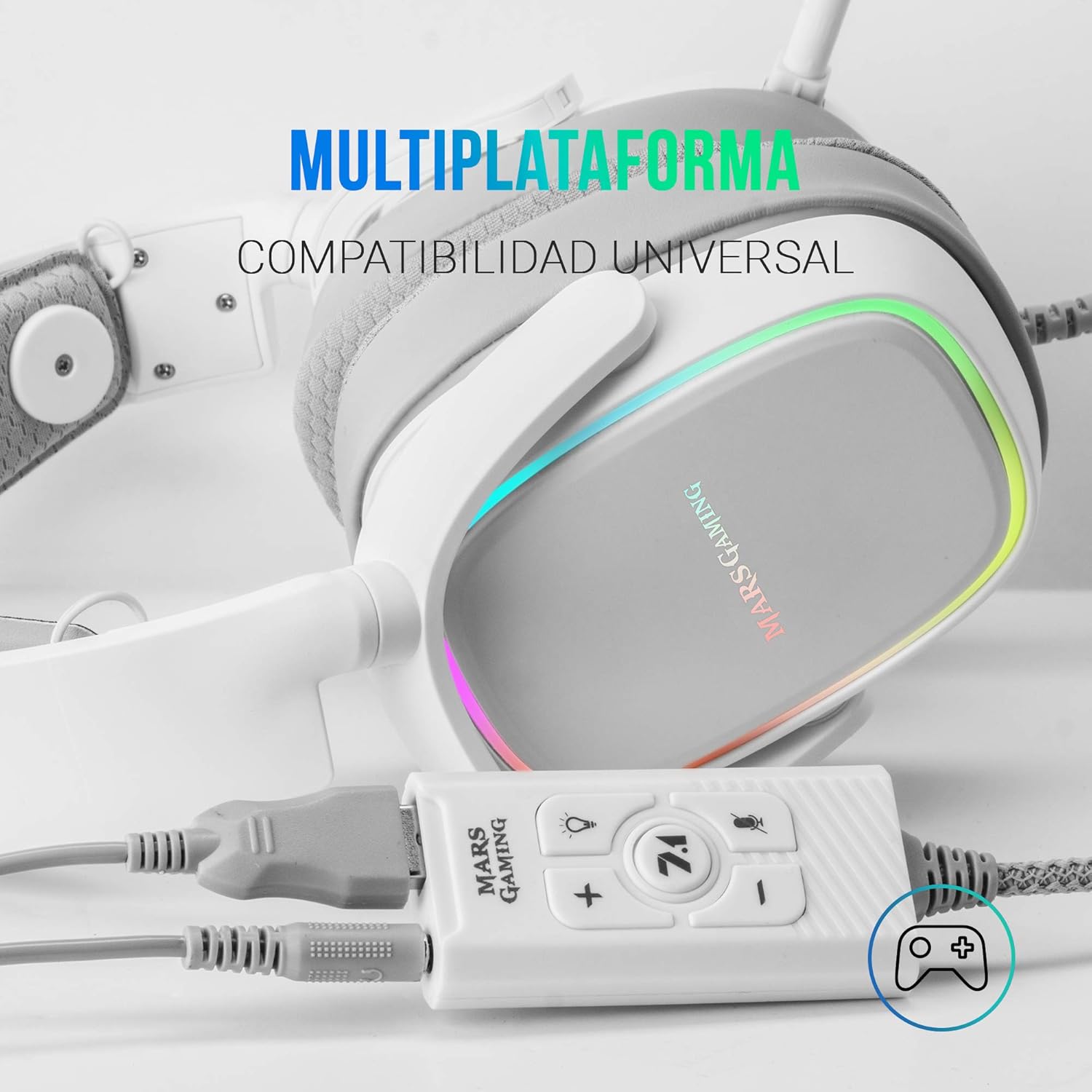 Mars Gaming MSC2 connected to a headset and a gaming console