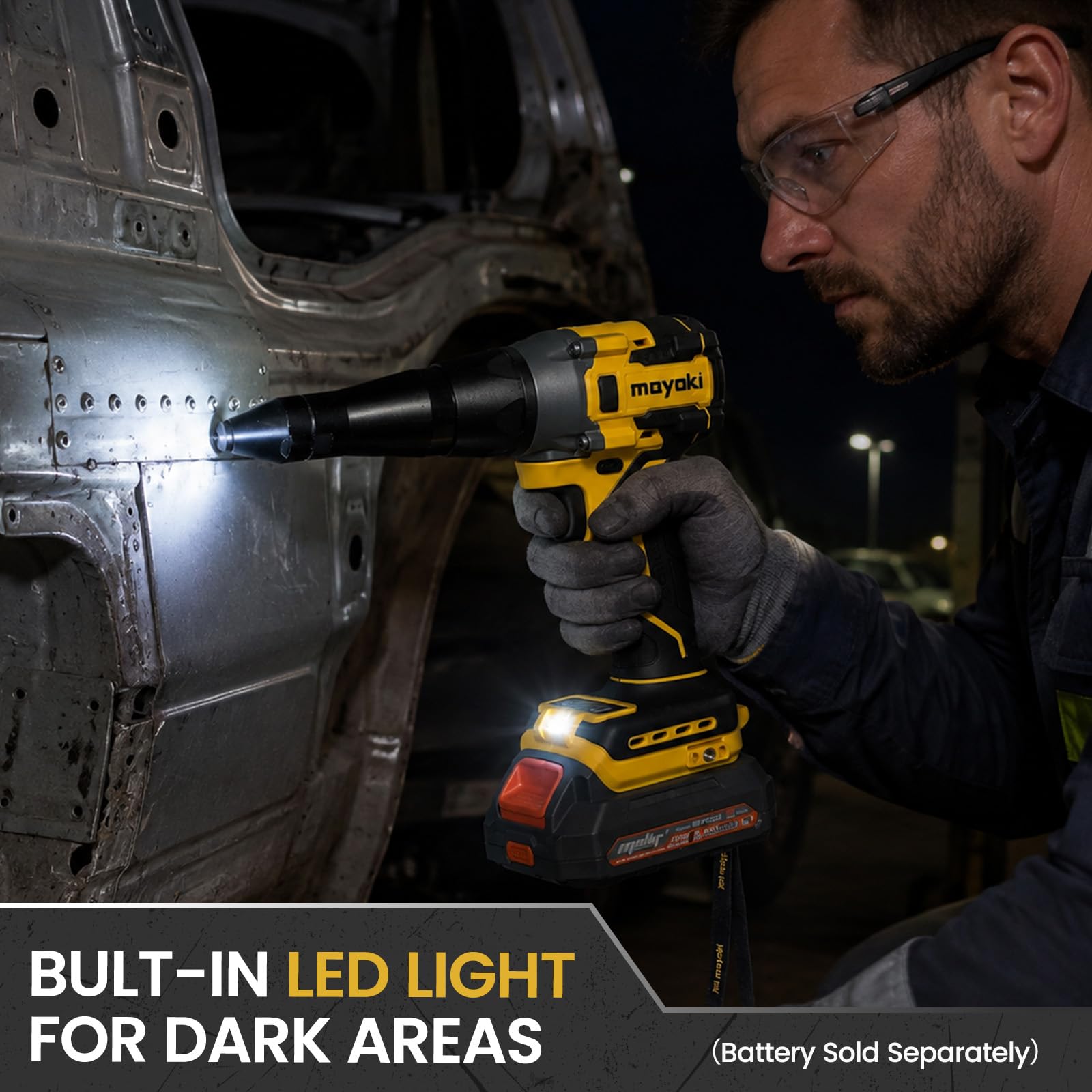 Akku-Nietpistole, kompatibel mit Dewalt 20 V MAX Akku (nur Werkzeug), 2248 Lbf bürstenloses elektrisches Nietwerkzeug, Popnietwerkzeug, Nietzange