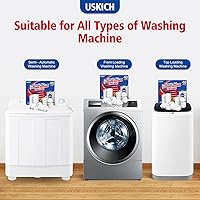 Vista 6 de USKICH Washing Machine Cleaner Descaler 40 Pack-Deep Cleaning Tablets For HE Front Loader & Top Load Washer,Washer Machine Cleaning Tablets Clean