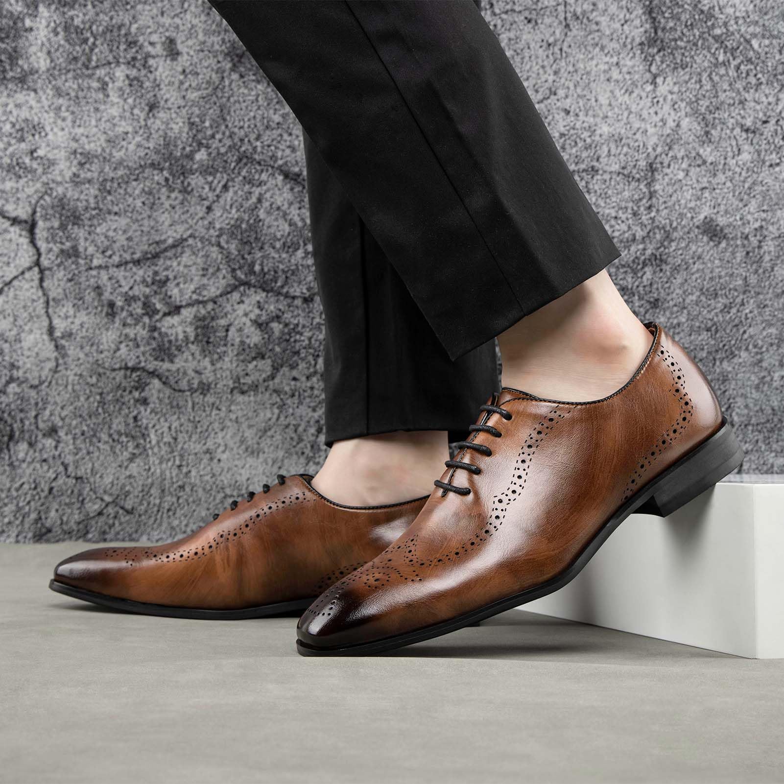 MEIJIANA Homme Oxfords Chaussure Homme Ville Cuir Business Chaussures à Lacets ete Chaussure Homme Mariage
