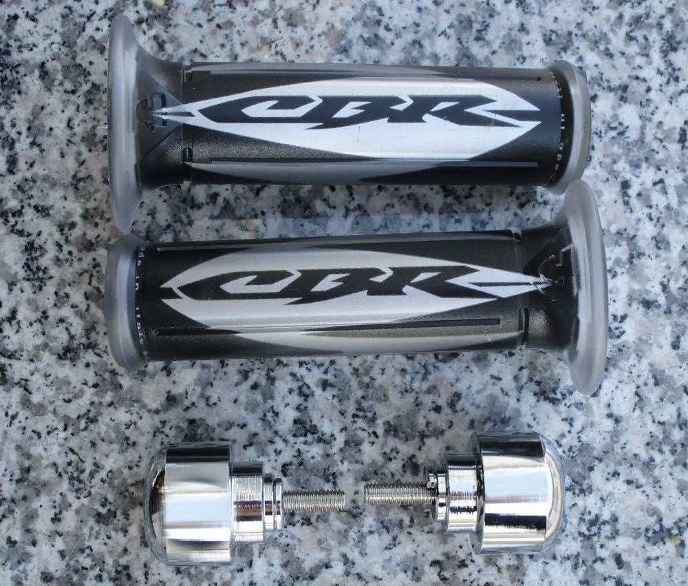 i5 Silver CBR Logo Gel Hand Grips & Bar Ends Compatible with Honda CBR600RR CBR1000RR CBR600 F4i CBR 600 600RR 929 954 1000 RR 1000RR