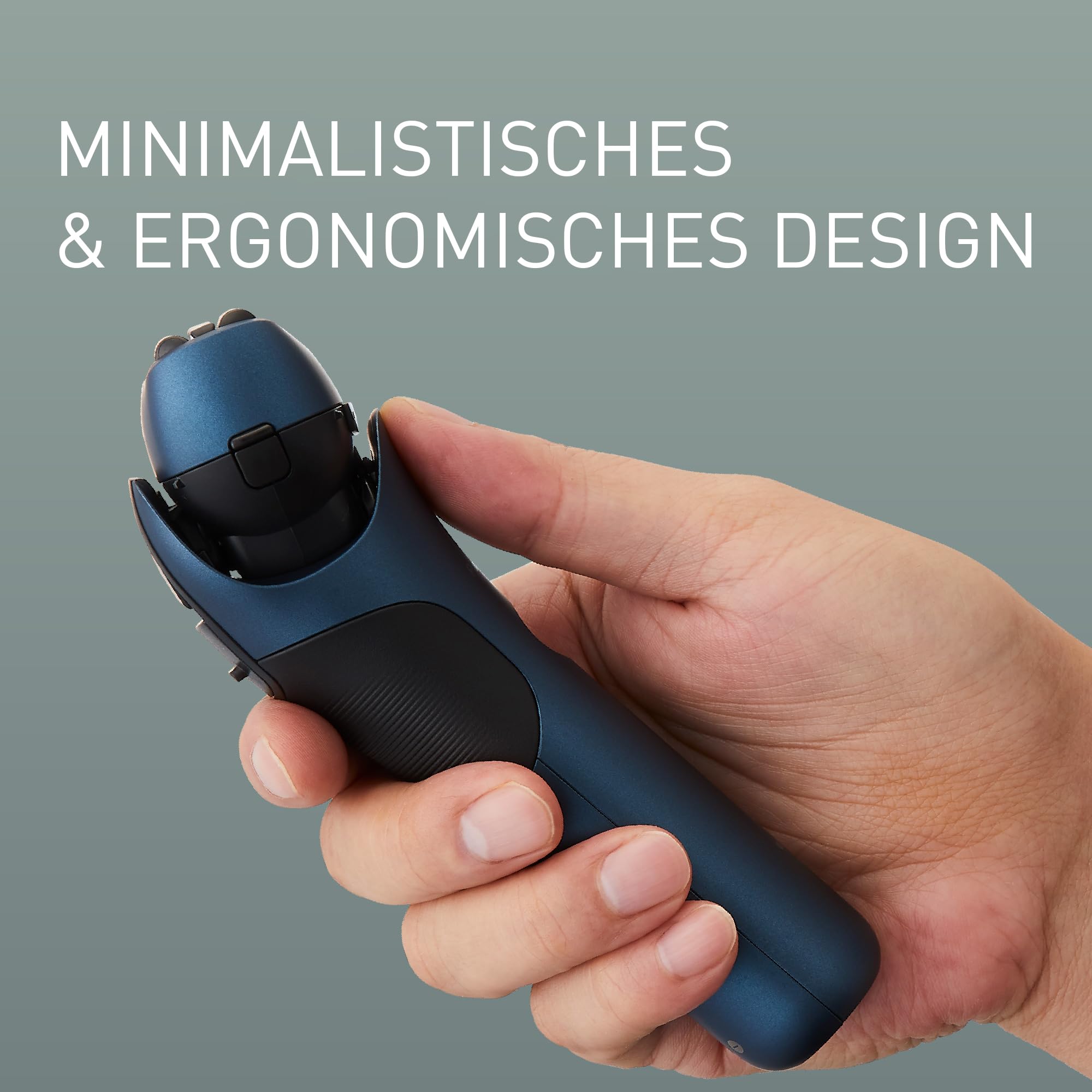 Panasonic Series 700 ES-ALT4B 3-Klingen-Nass- & Trocken-Rasierer für Männer, tragbar, kabellos, wasserdicht, Bartdichtesensor, flexibler Rasierkopf, ausklappbarer Trimmer, Dunkelblau