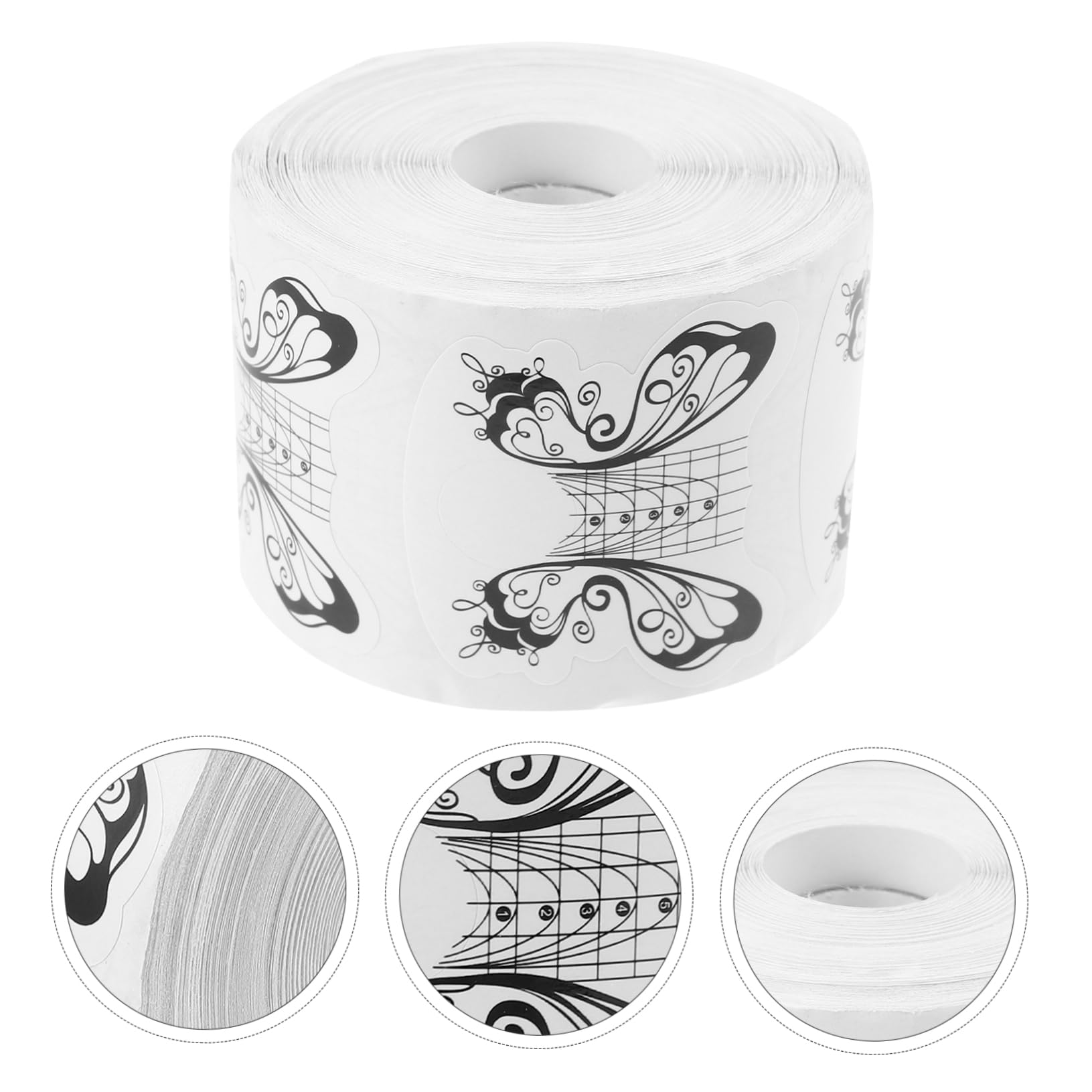 Happyyami Rollo de Papel en Color de 500 Pegatinas Autoadhesivas en Color, Herramienta Plegable para Manicura DIY para Extensiones de Uñas en Salón de Uñas