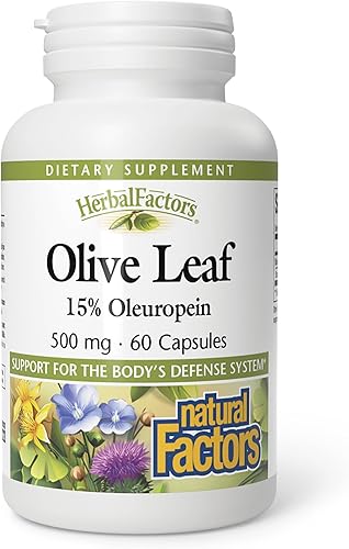 Miniatura 8 de HerbalFactors by Natural Factors, Hoja de Olivo 500 mg, Fórmula de Bienestar Natural, 90 Cápsulas