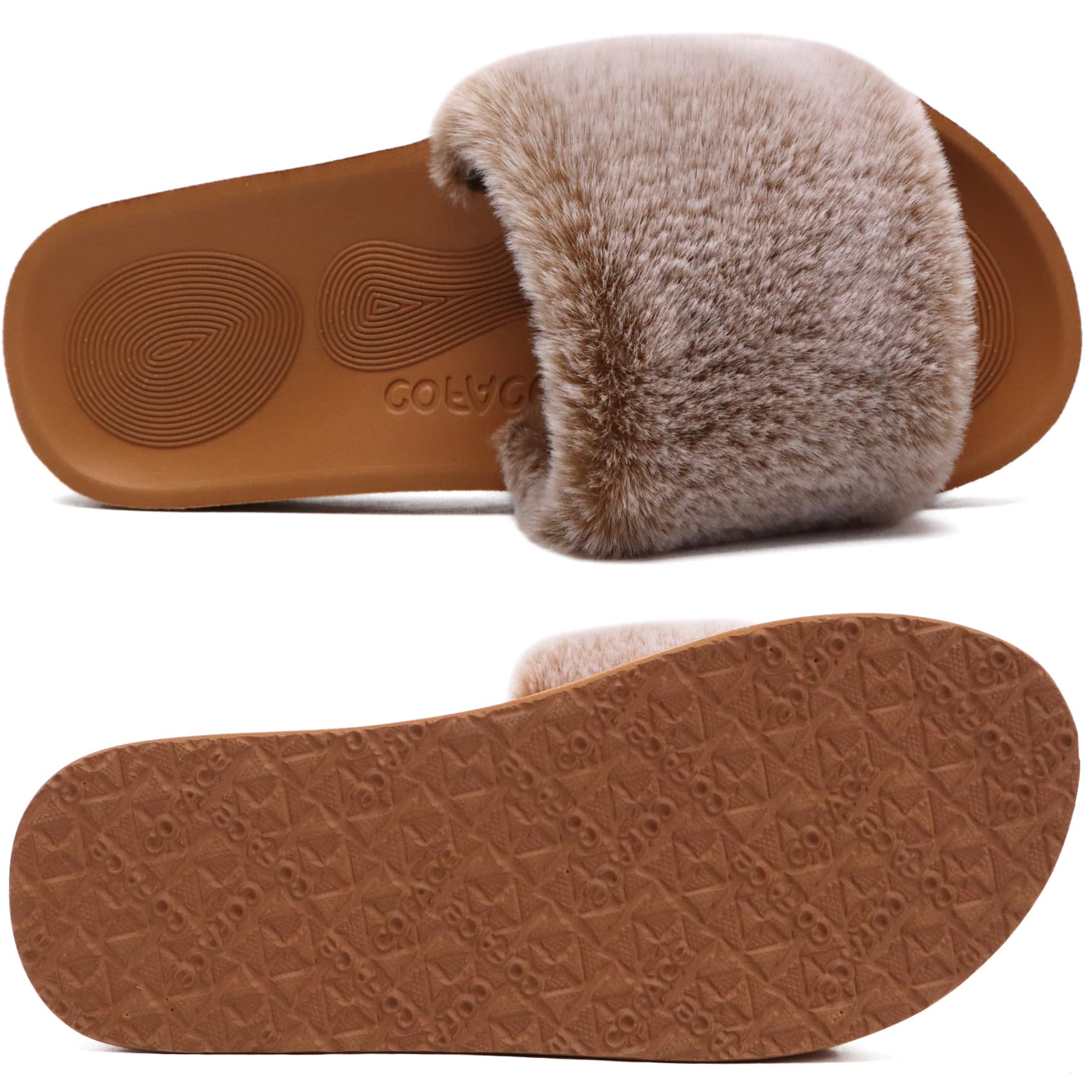 COFACE Pantofole Donna Scarpe da Casa Invernale Ciabatte Pelliccia Donne Peluche Pantofole da Interno