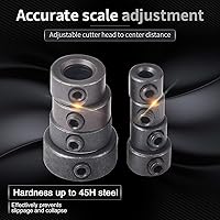 Vista 4 de KATUR 8 piezas de broca de carpintería de profundidad, collares de parada de anillo, posicionador con llave hexagonal para apretar y parar, juego