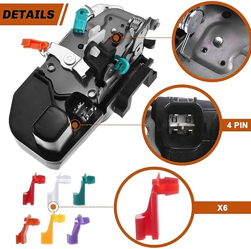 Miniatura 5 de YHTAUTO  Motor de actuador de bloqueo de puerta eléctrica del lado del conductor delantero  Reemplazo para Dodge Ram 1500 2003-2008 2003-2010 Ram