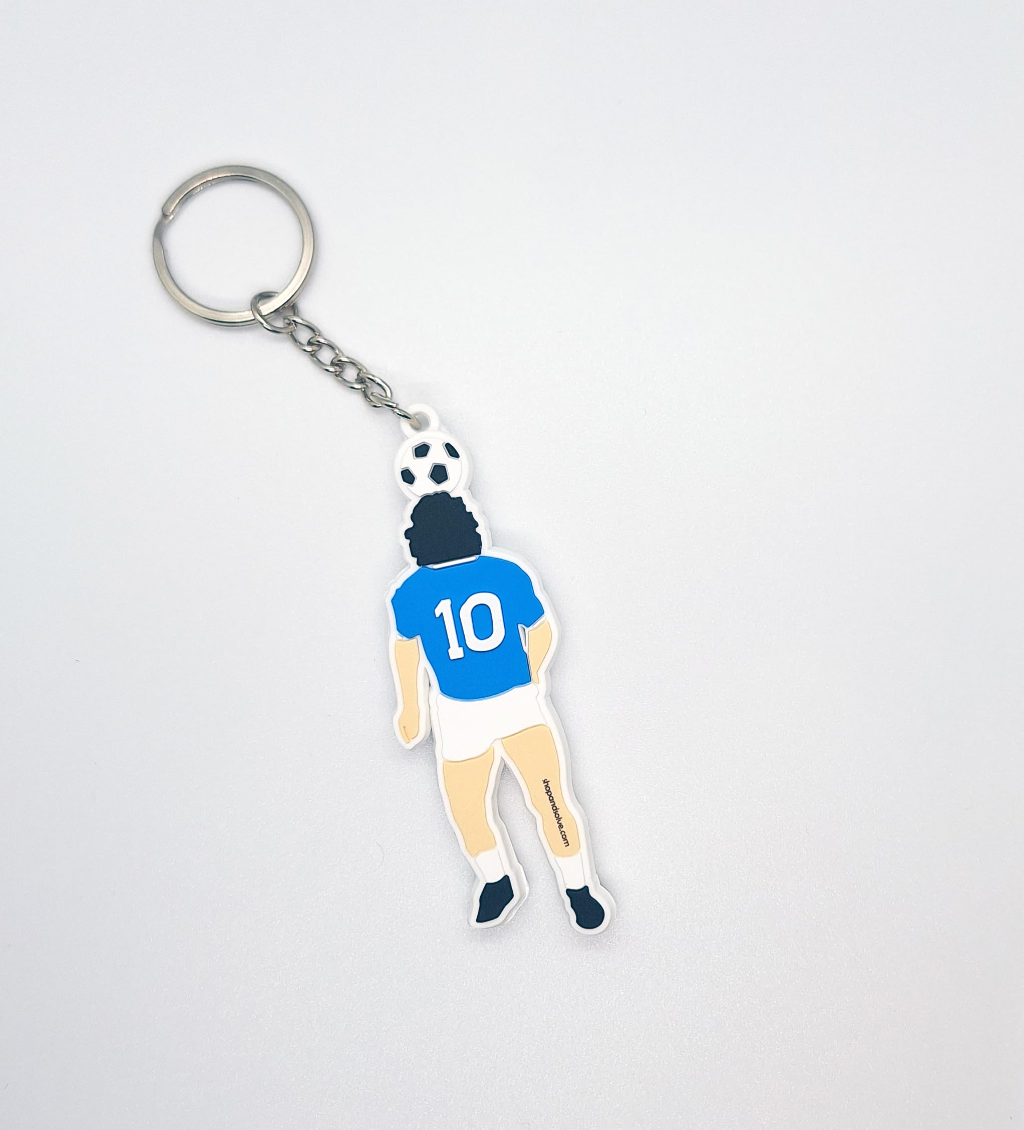 Portachiavi Super rifinito 8cm con forma Diego maglia azzurra gadget idea regalo per tifosi del napoli e fan di diego idea regalo per tifosi napoletani