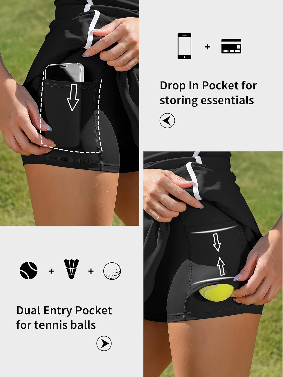 ATTRACO Women's Tennis Dress with Shorts Golf Dress Workout Adjustable Exercise Dress Activewear - Image 6