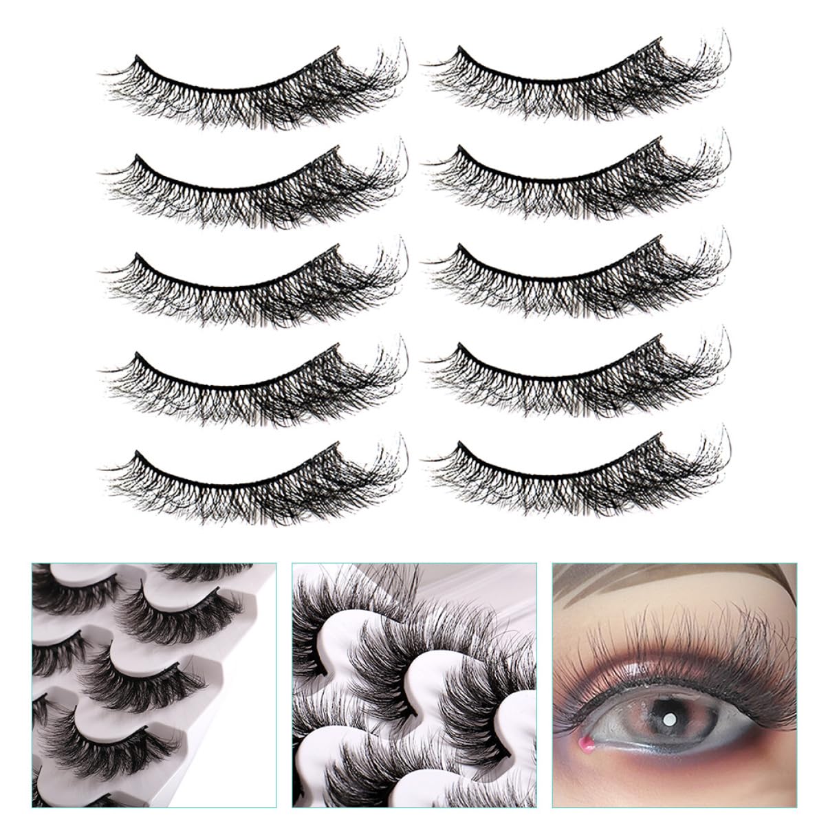 Beaupretty Pestañas Postizas De Efecto Natural Diseño Curly Kit De Maquillaje Para Ocasiones Especiales De Faux Lashes Para Uso Personal y Profesional