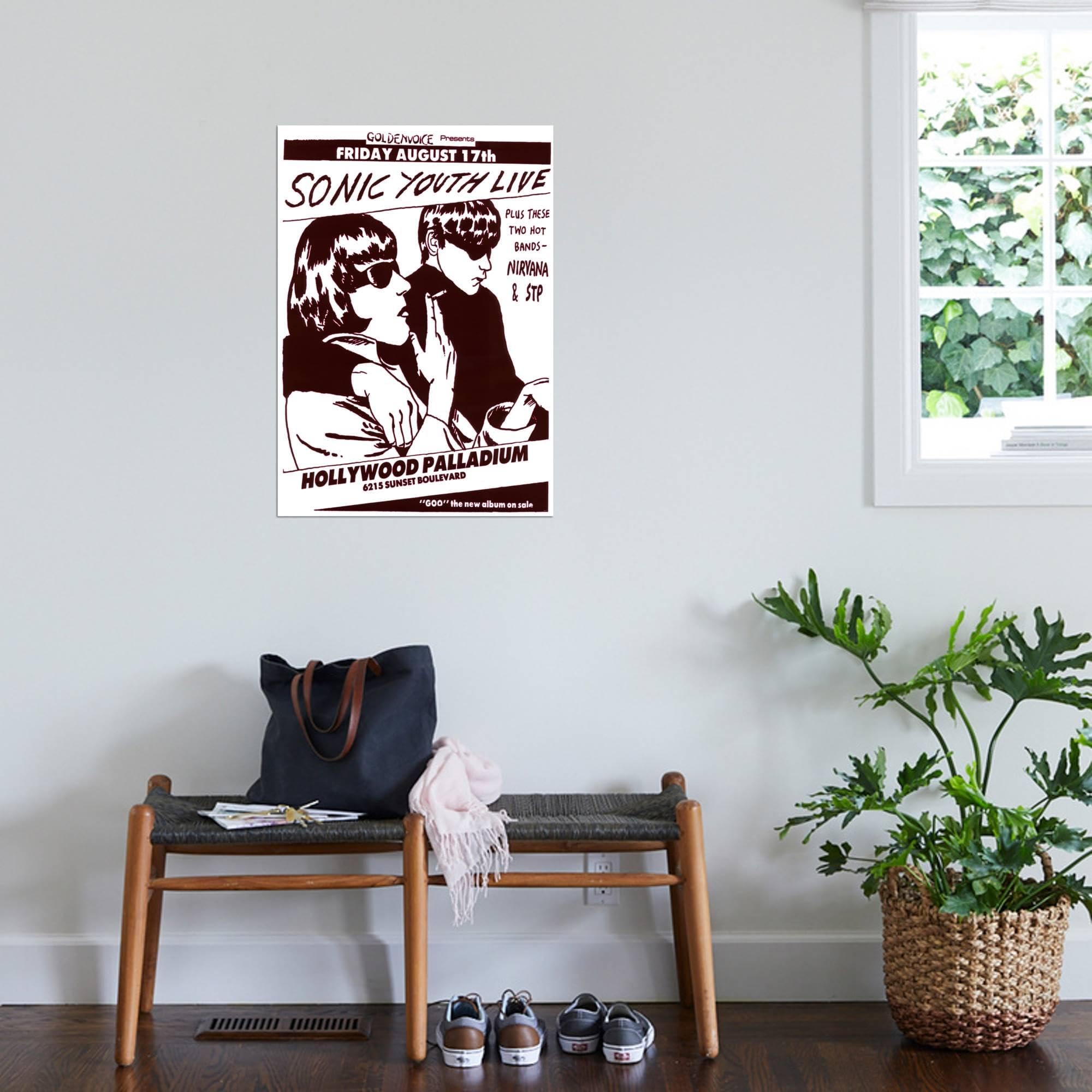 Stampa Su Tela Sonic Youth Vintage – Quadro Con Cornice 30x45 Cm Per Soggiorno E Camera Da Letto