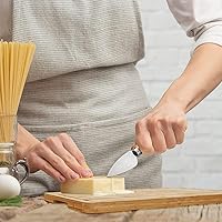 Vista 5 de Juego de cuchillos de queso con caja de regalo para tablero de charcutería, cuchillo de acero inoxidable con mango de madera, cortador de queso