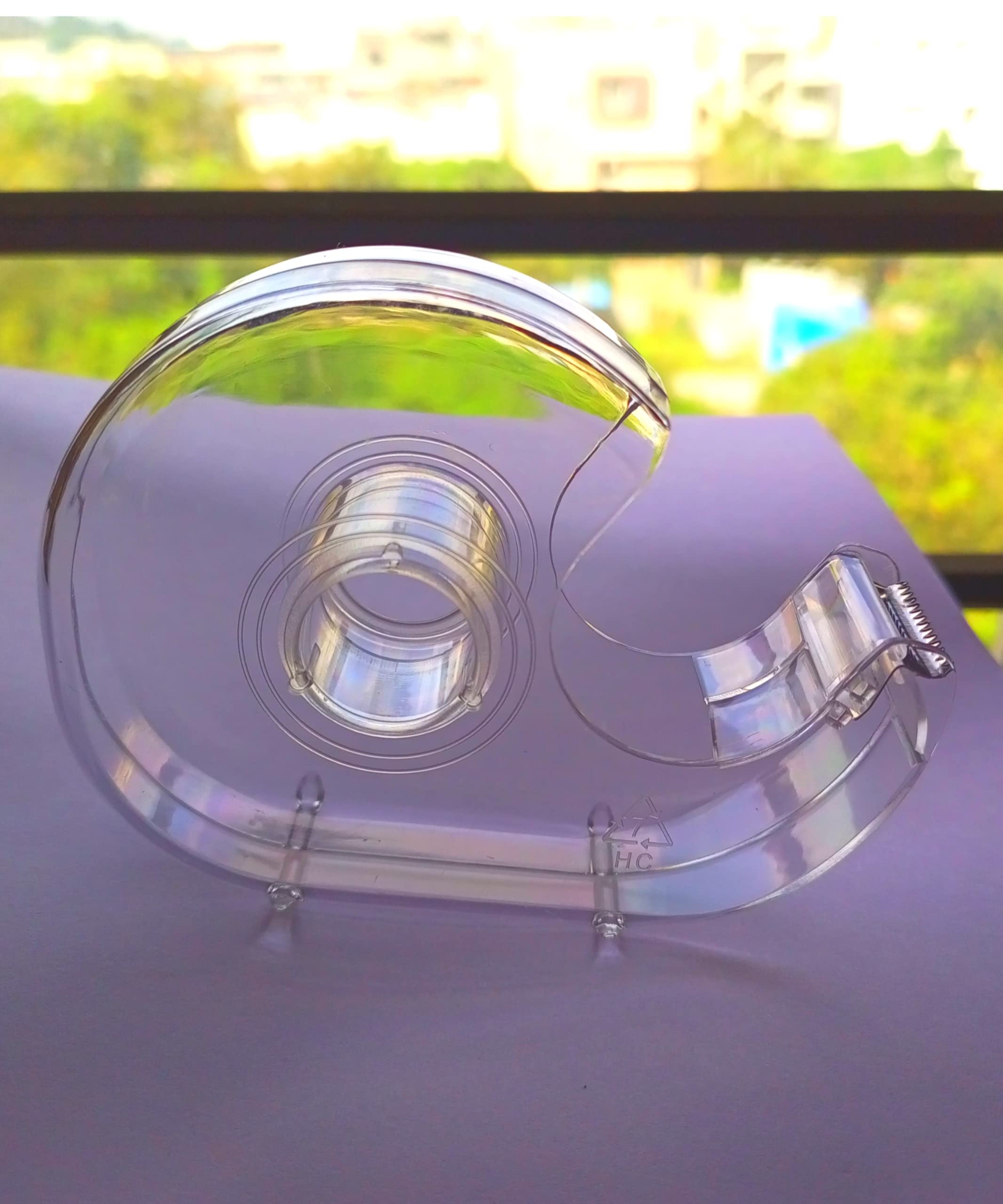 Tape Dispenser with Cutter, Clear Dispenser (Pack of 4) 3