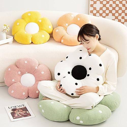 Miniatura 3 de Almohada floral suave y cómoda. Almohada floral de felpa de conejo. Almohada de peluche de flores (Teddy Plush 17 pulgadas, verde)
