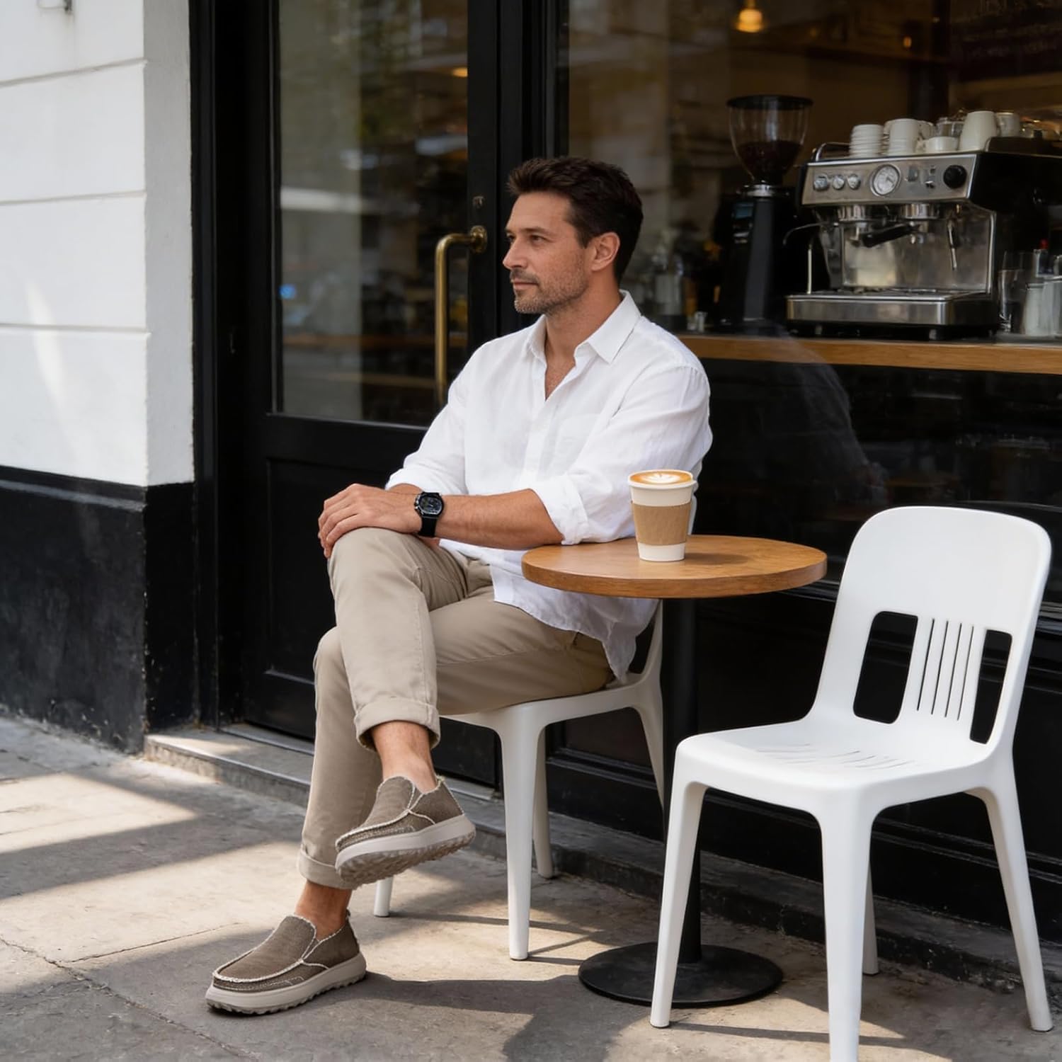 Bernal Men's Casual Shoes Canvas Slip On Shoes Men's Vintage Flat Boat Shoes Slip-on Loafers Walking Work Shoes Comfortable Light-Weight Indoor Outdoor Slippers - Image 2