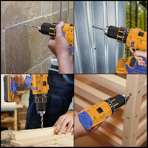 Miniatura 5 de Taladro de Martillo Inalámbrico Compatible con Batería Dewalt 20V Max (Sin Batería) Taladro Eléctrico con Motor Sin Escobillas, Mandíbula Metálica