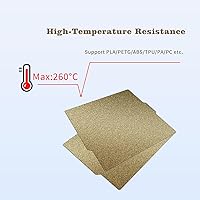 Vista 5 de IdeaFormer Doble Cara Hoja de Acero con Resorte PEI Texturizado Dorado 257x257mm, Cama de Impresión PEI Flexible para Impresora 3D Bambu Lab X1 X1C