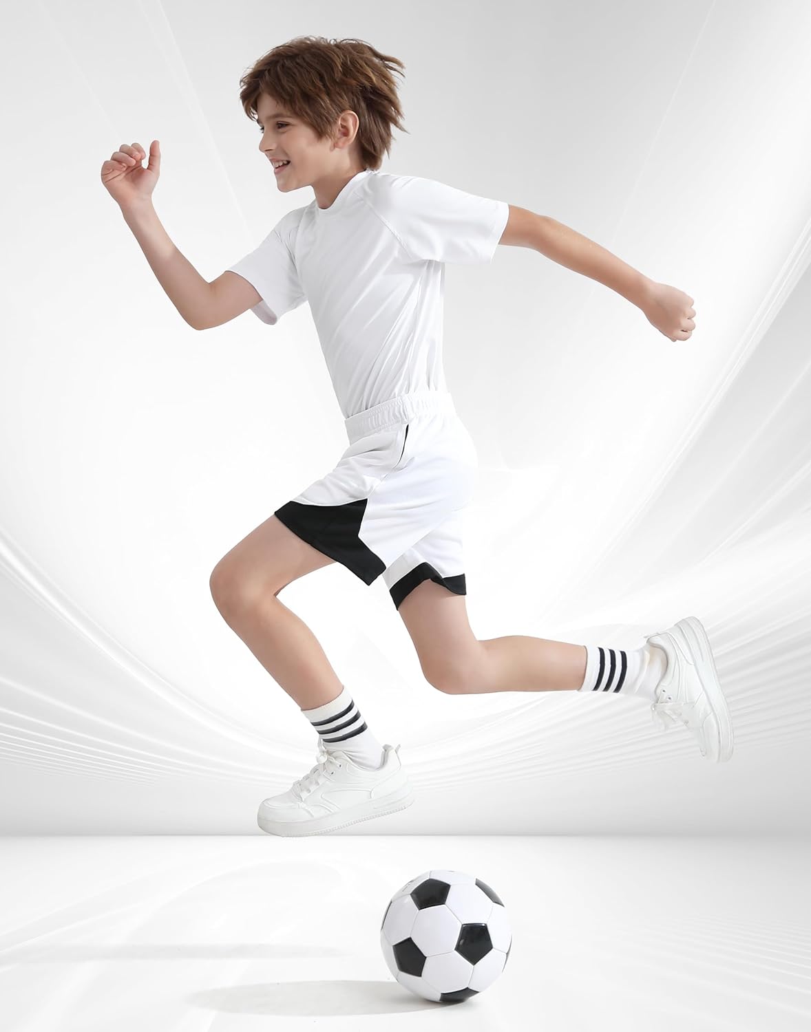 Boys Athletic Shorts with Zipper Pockets Dri Fit Quick Dry Basketball Soccer Mesh Youth Kids Gym Elastic Waistband - Image 2