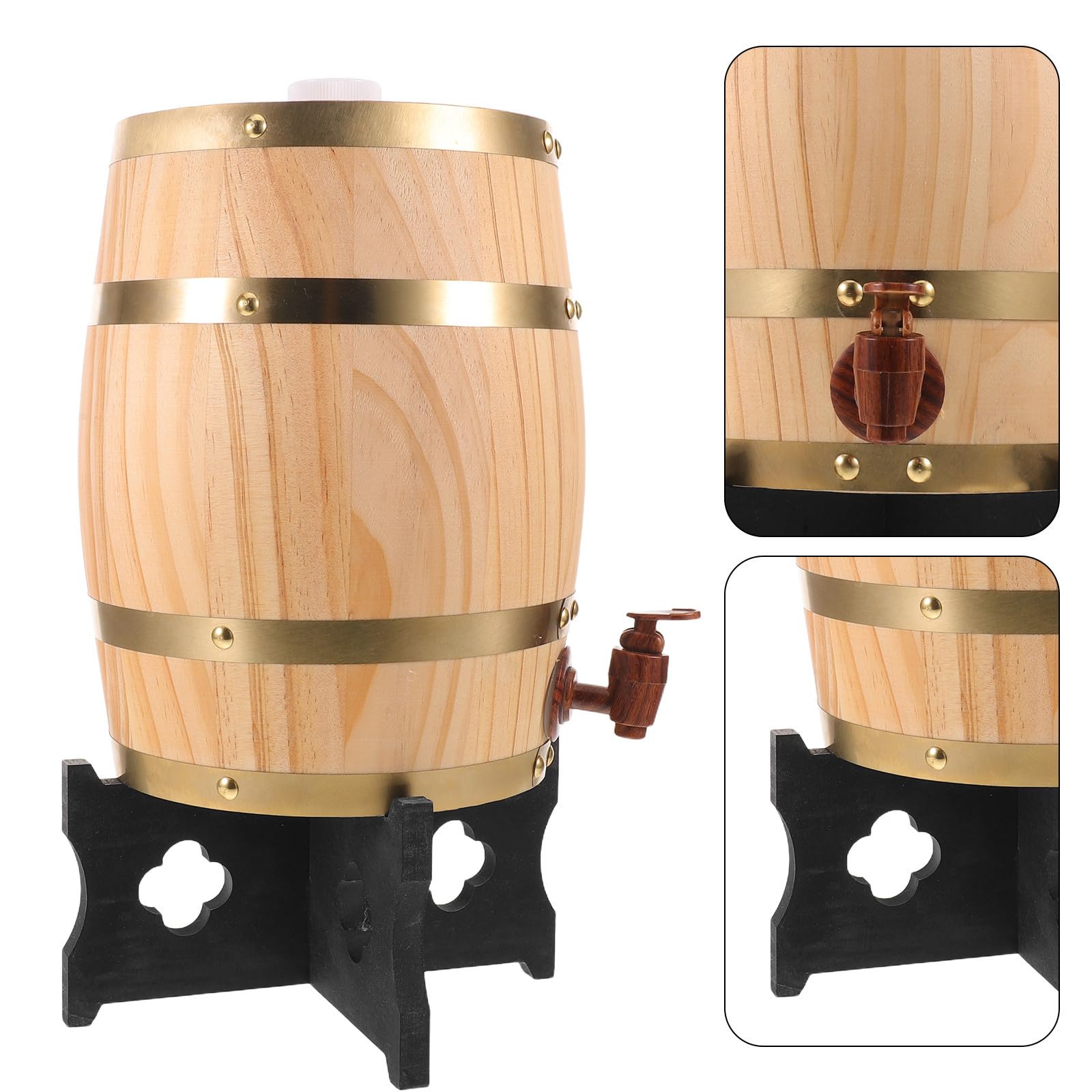 Barile in Legno di Quercia da 5l per Vino e Birra con Design Compatto e Miglioramento Naturale del Sapore, per Cucina e Ambienti Professionali