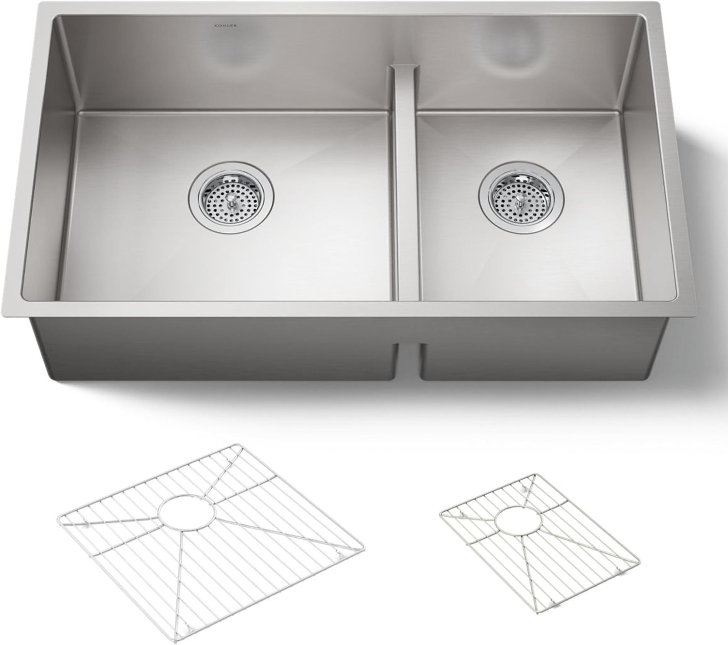 Striveยฎ 32" Large/Medium Double Bowl Sink, Undermount Kitchen Sink, Stainless Steel, K-5284-NA