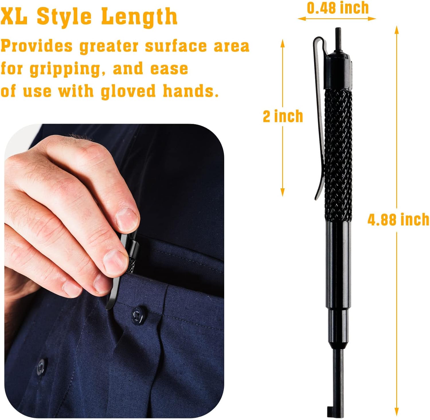 Pocket Handcuff Key 5" Extra Long Cuff Key Strong Polymer Finish, Police Cuff Key with Clip Compatible with Most Hand Cuffs- 4 Pack