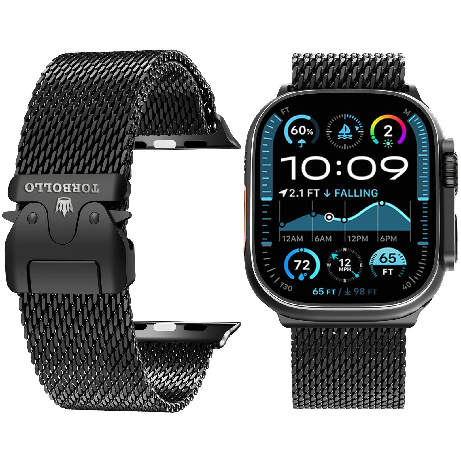 Bracelet de rechange sport robuste compatible avec Apple Watch 49 mm/46 mm/45 mm/44 mm/42 mm, compatible avec iWatch SE Series 10/9/8/7/6/5/4/3/2/1/Ultra/Ultra 2, pour hommes et femmes