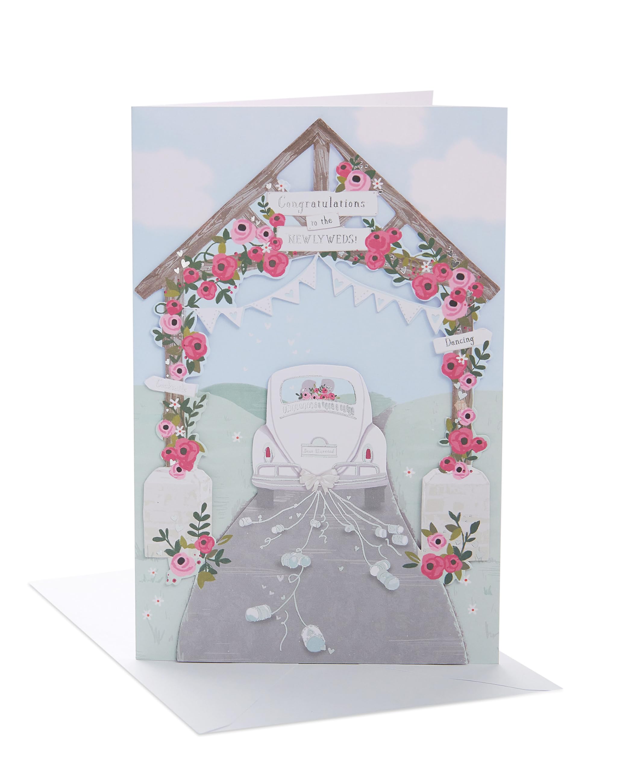 UK Greetings Wedding Card for Him/Her/Friend - Detailed Design, 149mm x 229mm