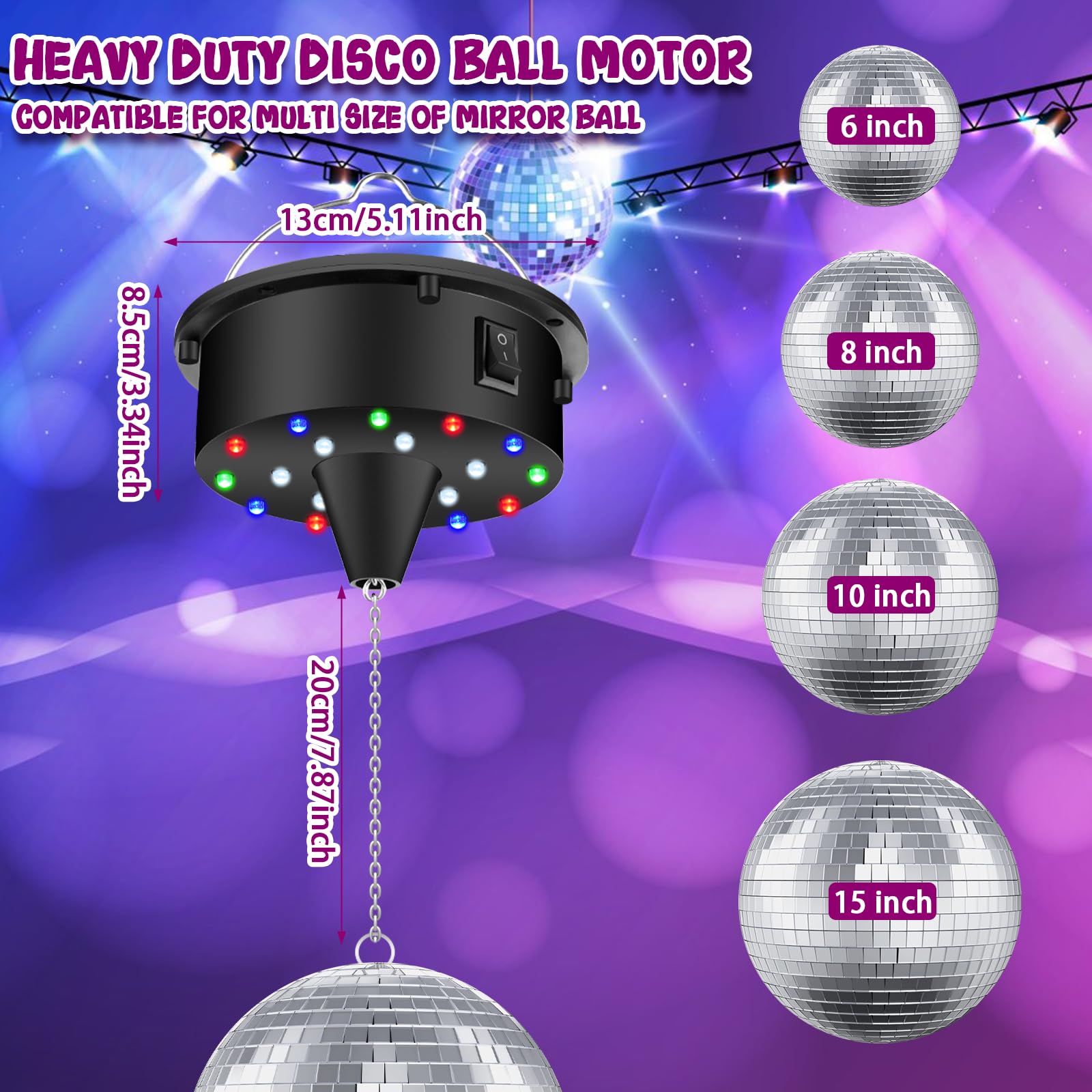 jojofuny Discobal Motor Discobal Rotator Spiegelbol Motor