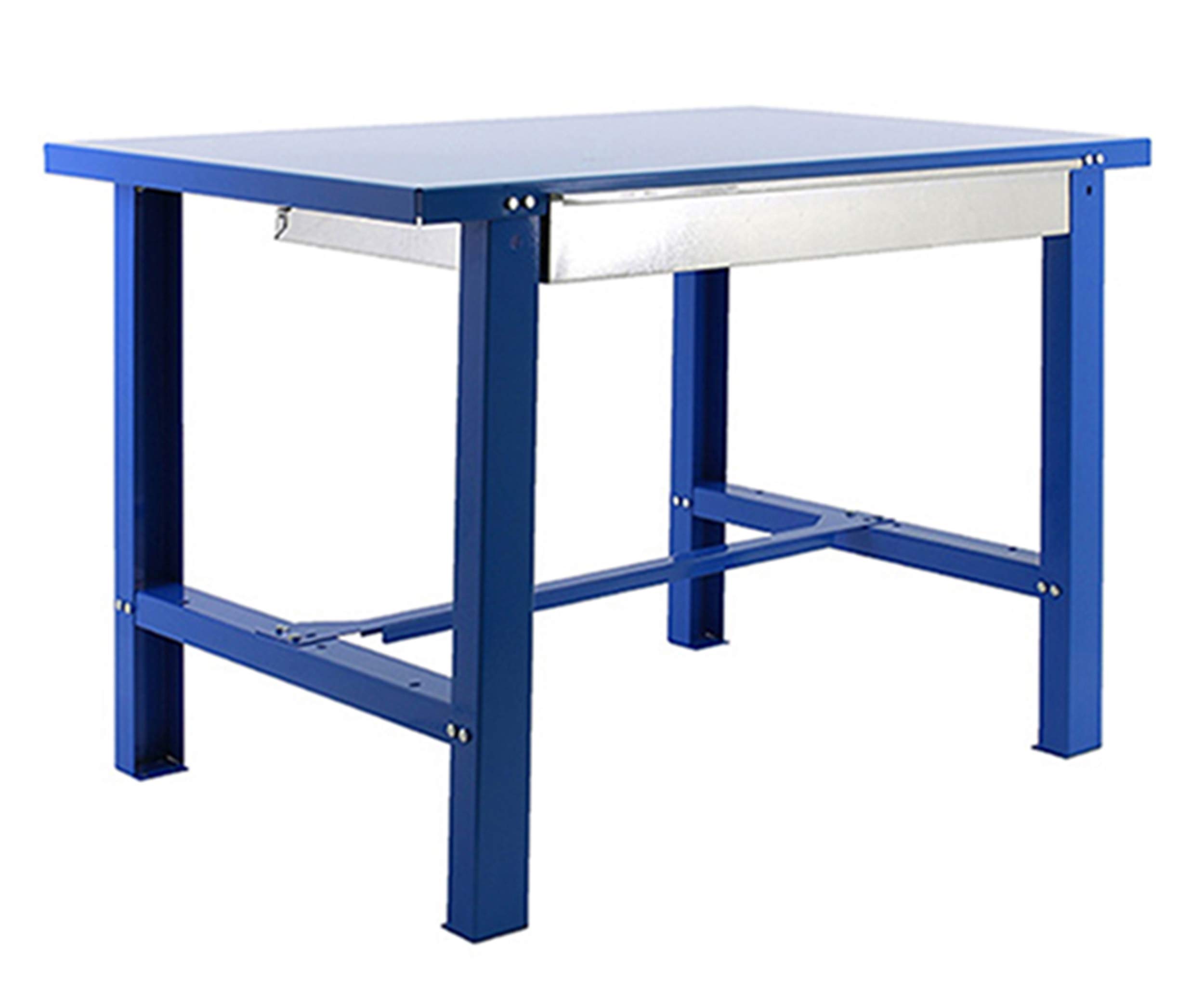 Simon Rack Mesa de Trabajo Taller con cajón 1200x730 mm - BT6 | Tablero Metal, Capacidad Carga 600 kg, Azul, Pintura anticorrosión