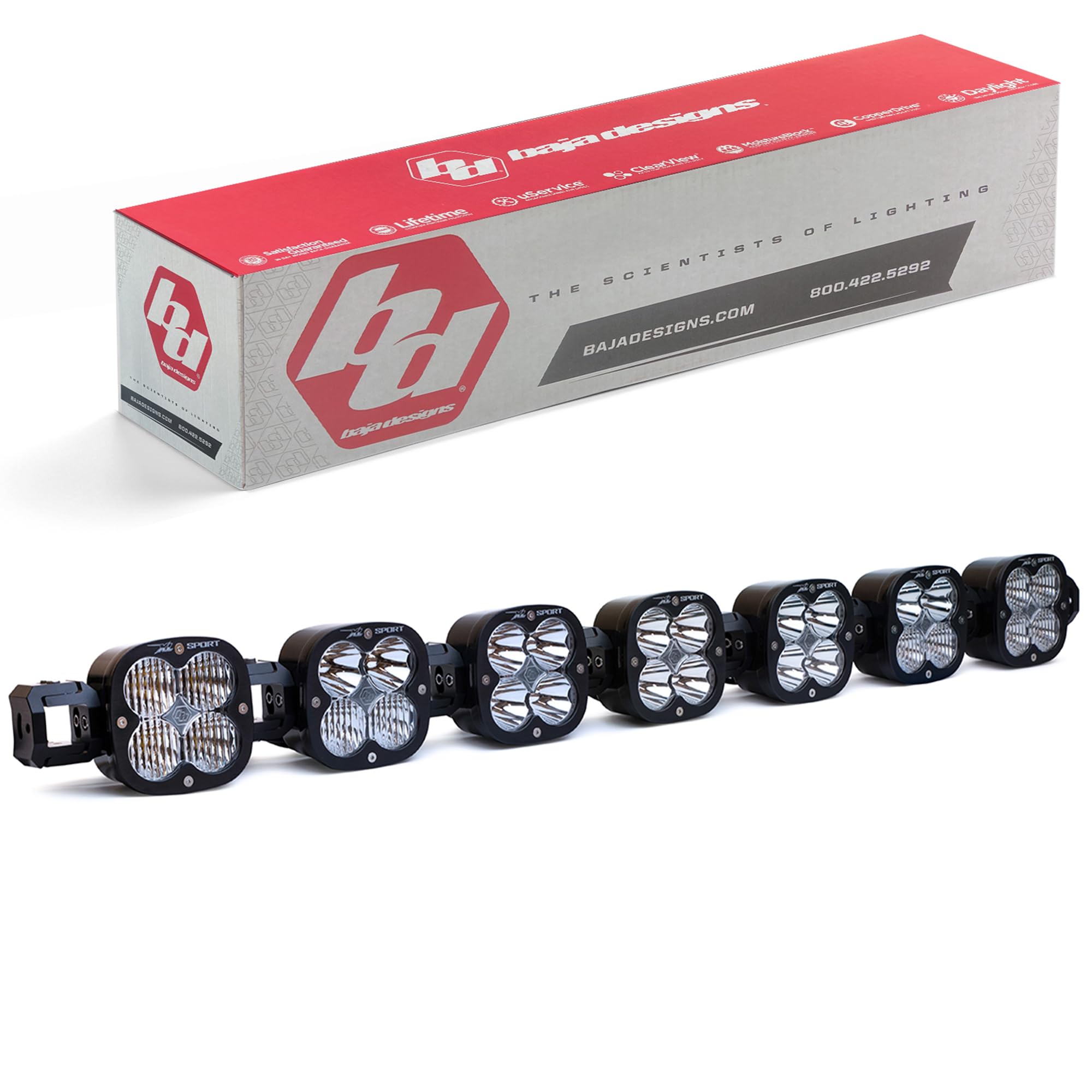 XL Sport LED Linkable Light Bar Kit with Links, Rock Guards - Universal Fit, 156w (6 XL LED)