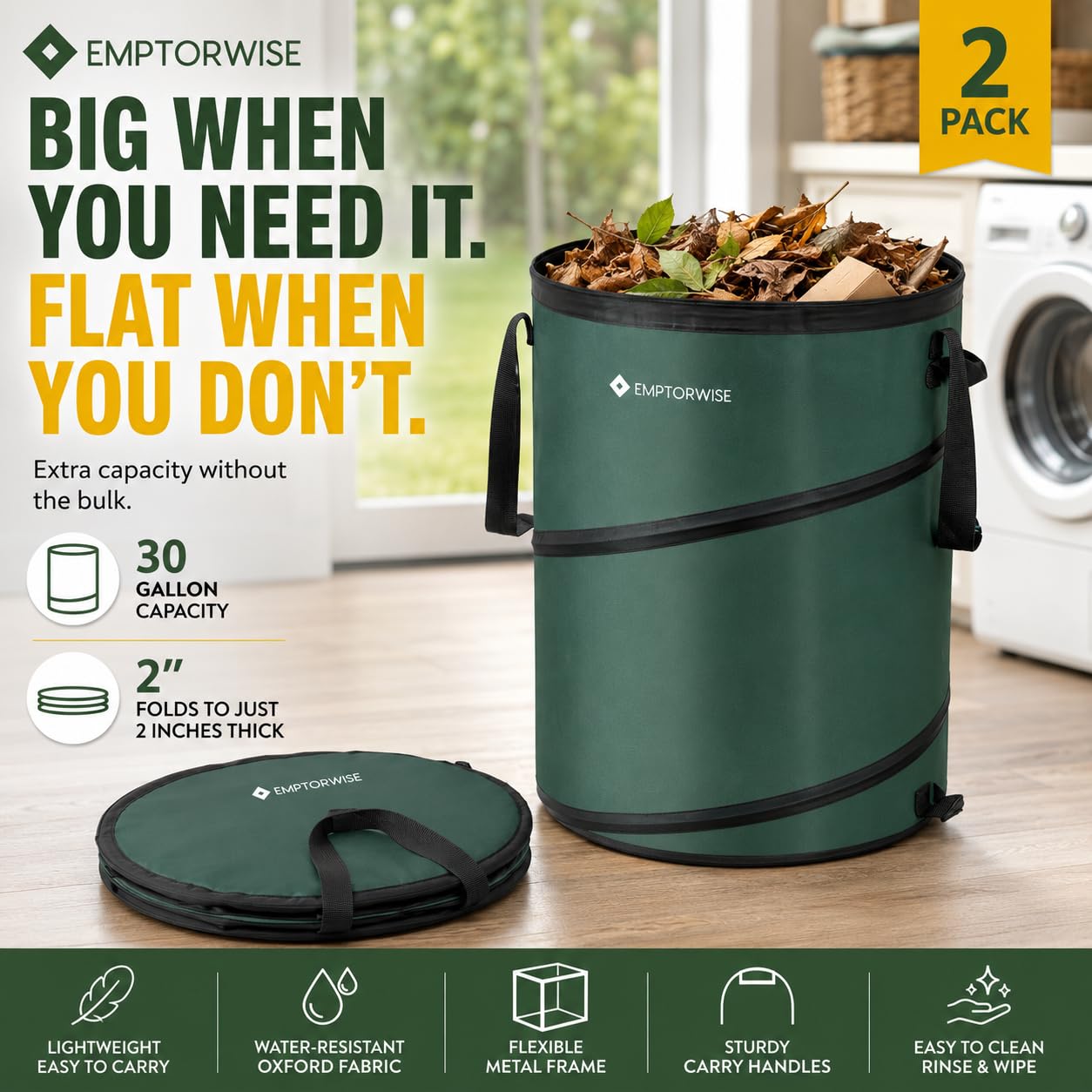 Collapsible Trash Cans - 2 Pack for RV & Camping -2
