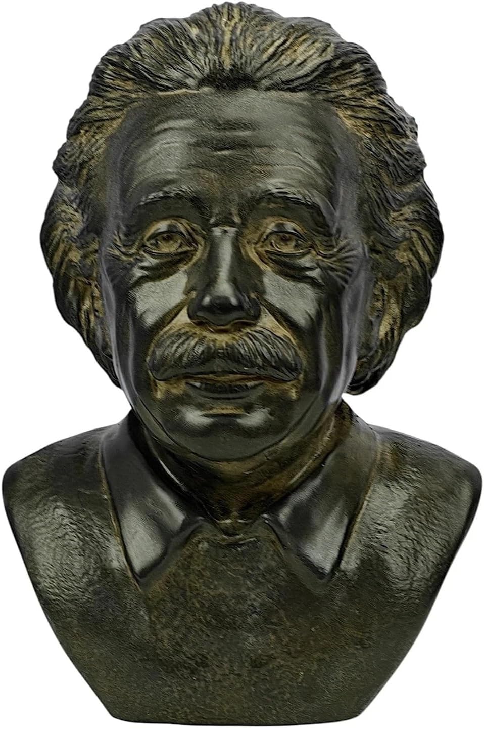 Albert Einstein Bust Statue – 7.1 in Scientist Sculpture Moldano Hard Plaster Handmade in Greece, Physics Genius Desk Decor for Office Library Classroom
