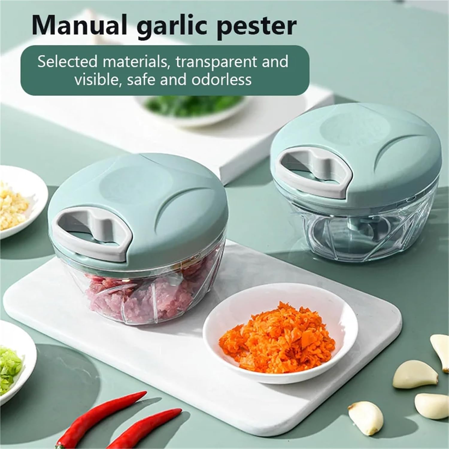 500ML Home Garlic Press Manual Mincer Garlic Crusher Garlic Paste Grinder Meat Mincer