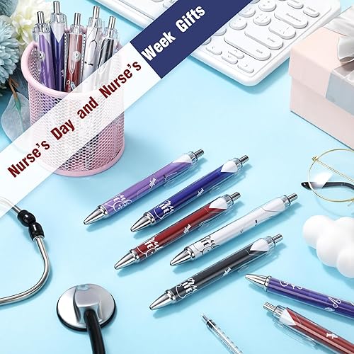 Miniatura 29 de Jetec Juego de 50 bolígrafos de enfermera, bolígrafos de Navidad a granel, regalos de tinta de agradecimiento, juego de bolígrafos divertidos