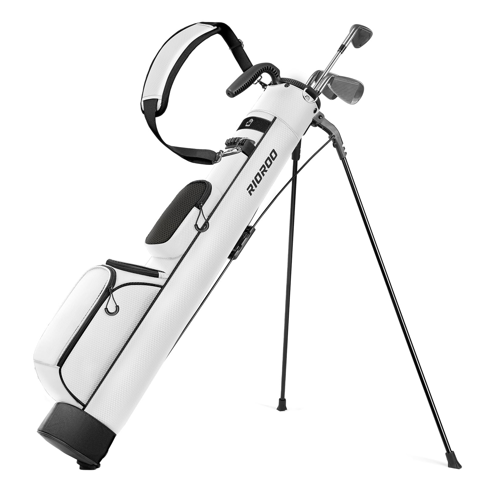 Golf Stand Bag with Adjustable Strap Golf Bag 2 Way Divider 3 Pockets Lightweight Easy to Pencil Golf Carry Bag for The Driving Range, Par 3, and Executive Courses
