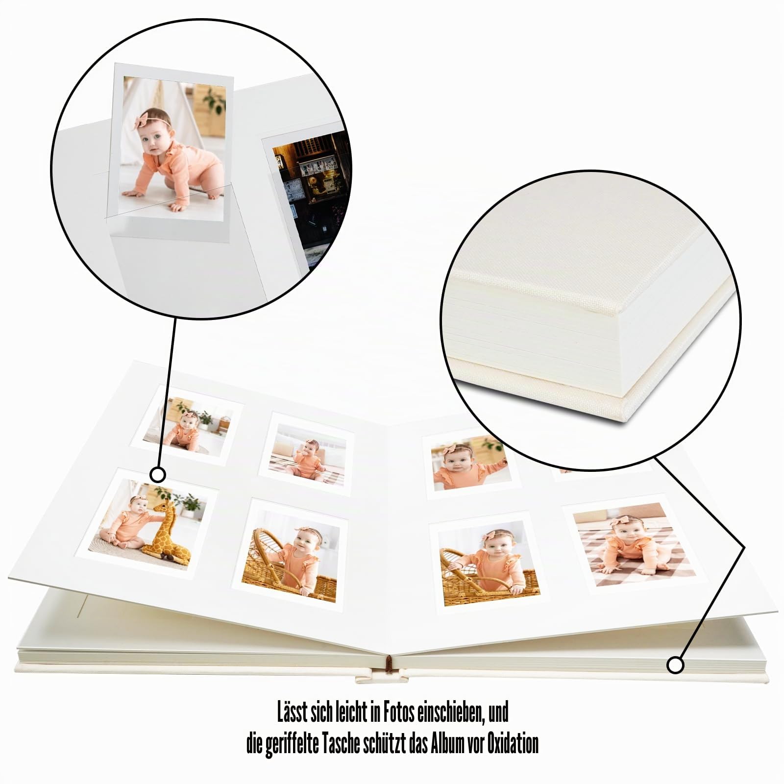 Vienrose Instax Mini Fotoalbum 104 Taschen für 54x86 mm Fotos Aqua