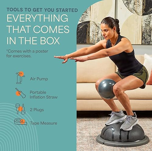 Miniatura 6 de Lifepro Half Balance Ball Trainer - Pelota de estabilidad para ejercicio, entrenamientos de cuerpo completo, gimnasio en casa y terapia física,
