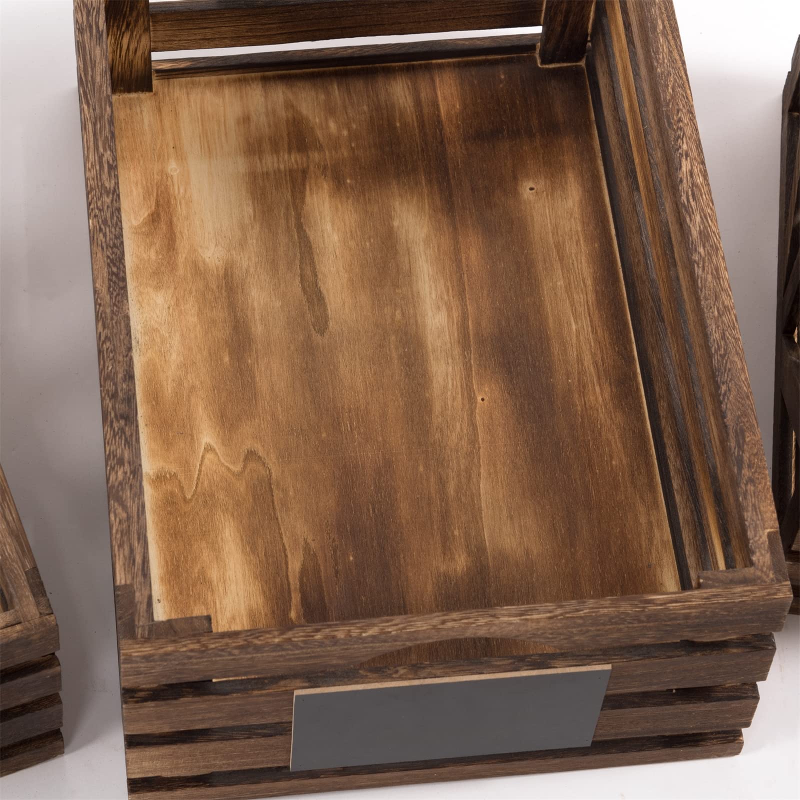 ESIGN DELIGHTS Mira - Set di casse in legno massiccio, 42 x 37 x 32 cm, set di casse con lavagna, cassette di vino, scatole decorative