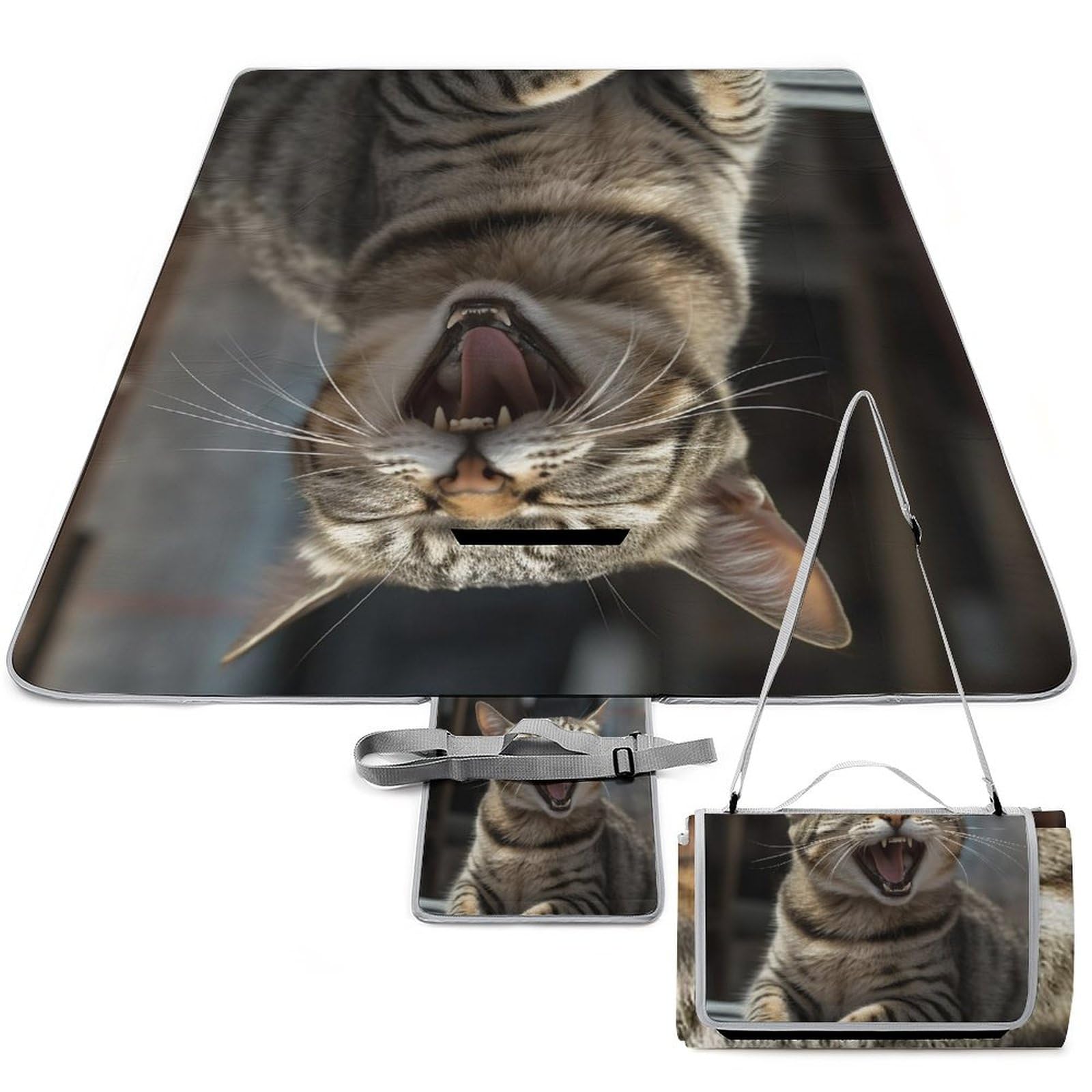 Couverture de pique-nique pliable et légère tapis de sol motif chat