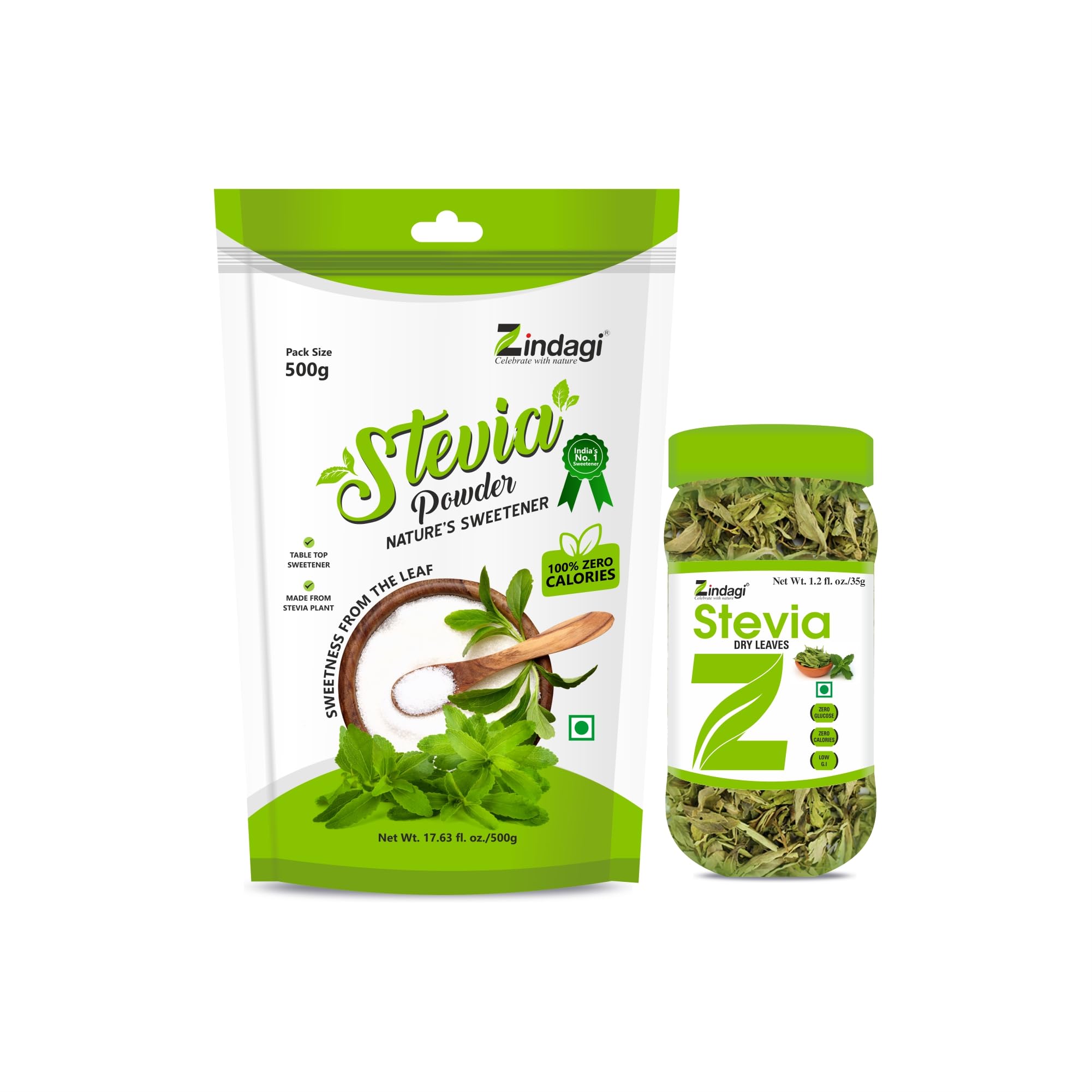 Zindagi Stevia Dry Leaves 35GM & Stevia Powder 100 Sachets - Stevia Sugar Free Sweetener - Zero Clorie Sweetener (Stevia Combo Pack) (B08X4Z3YWV) Amazon Price History, Amazon Price Tracker