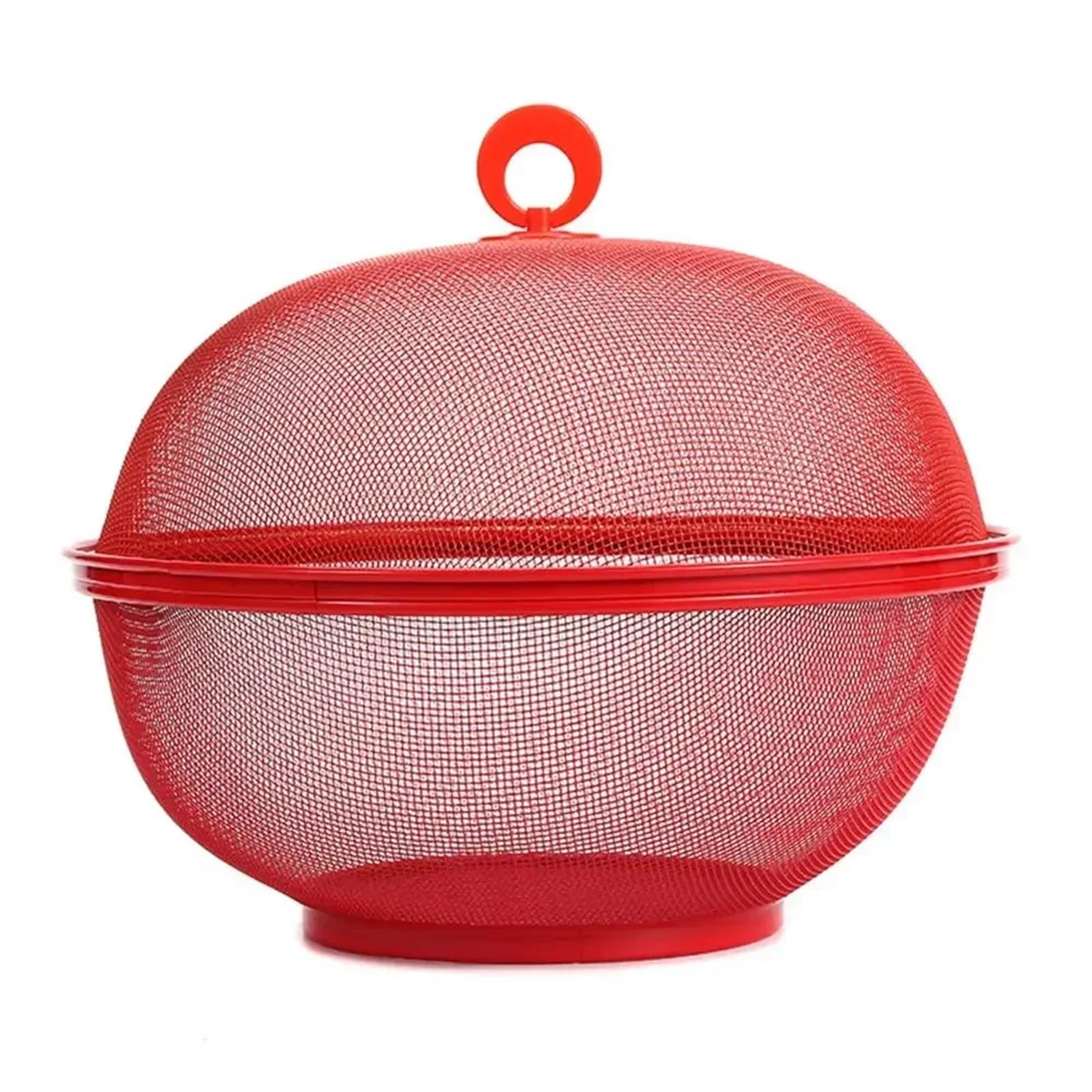 egg basket, With Lid Kitchen Drain Basket Vegetables Storage Bowls Fruit Basin(Red)