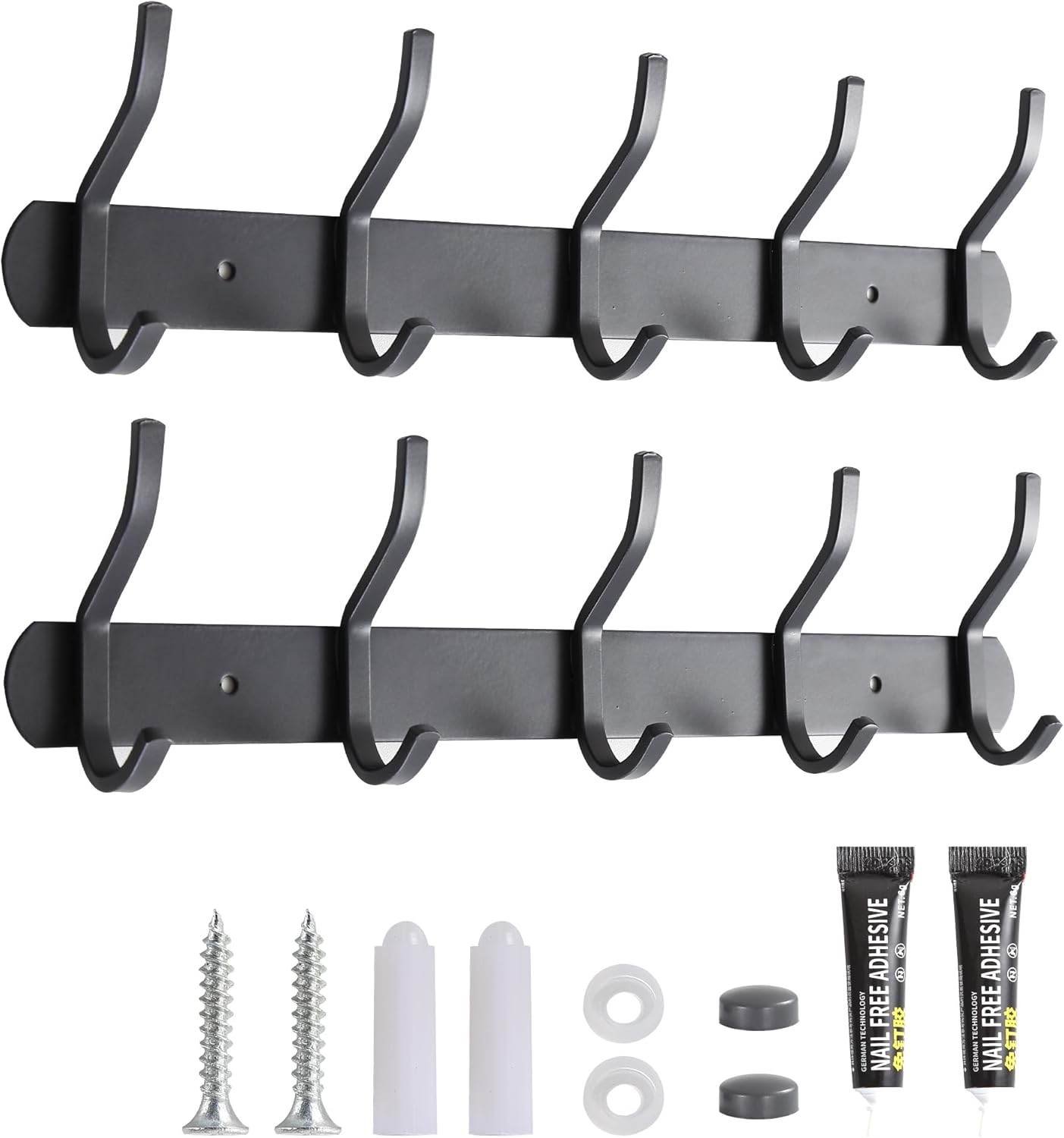 CRESZZLE HeavyDuty Stainless Steel Coat Hooks Wall Mounted 2 Pack