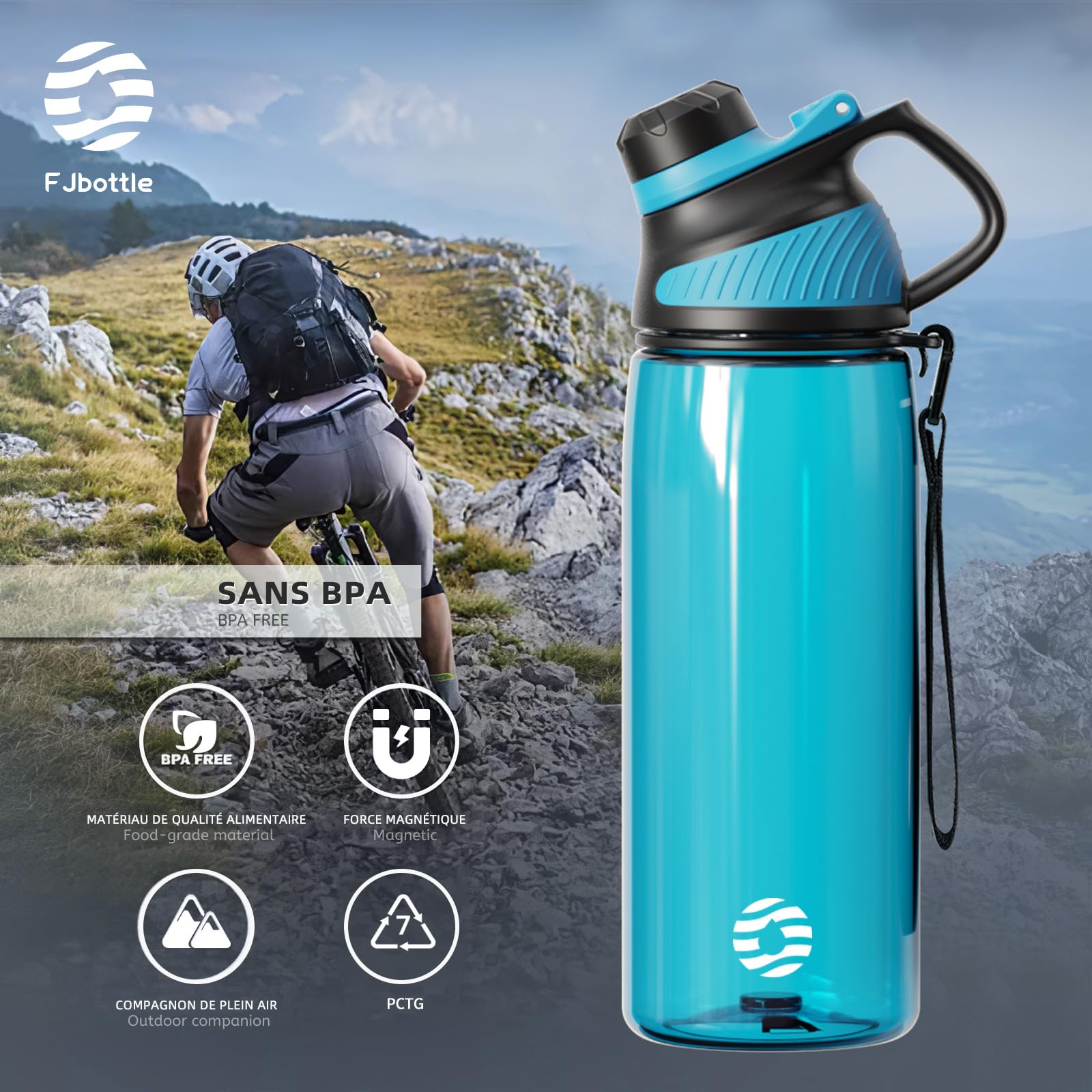 Borraccia Sportiva Fjbottle 1200ML Con Tappo Magnetico - Senza BPA, Senza Perdite, Per Palestra E Sport - Foto 2