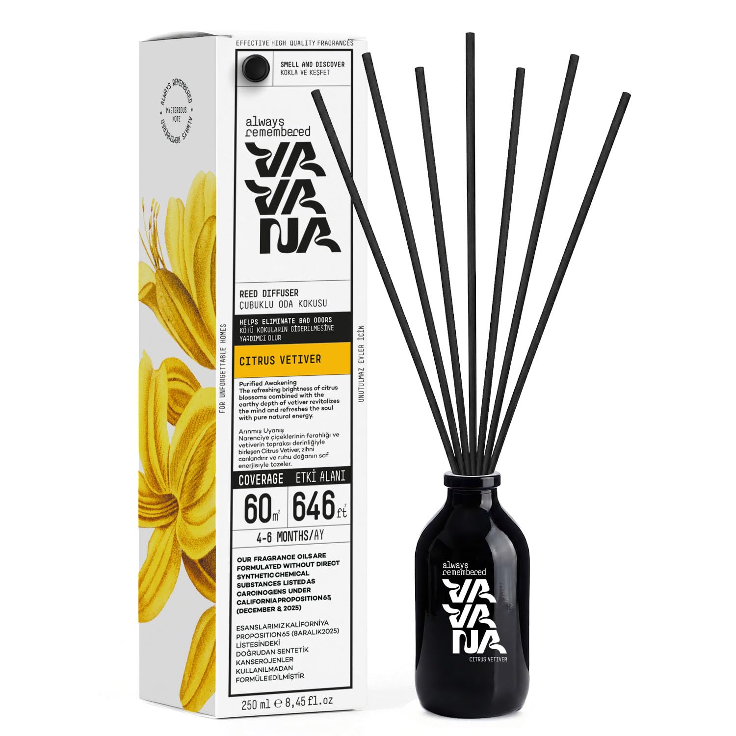 VAVANA Çubuklu Oda Kokusu 250 ml | İmza Kolleksihyonu