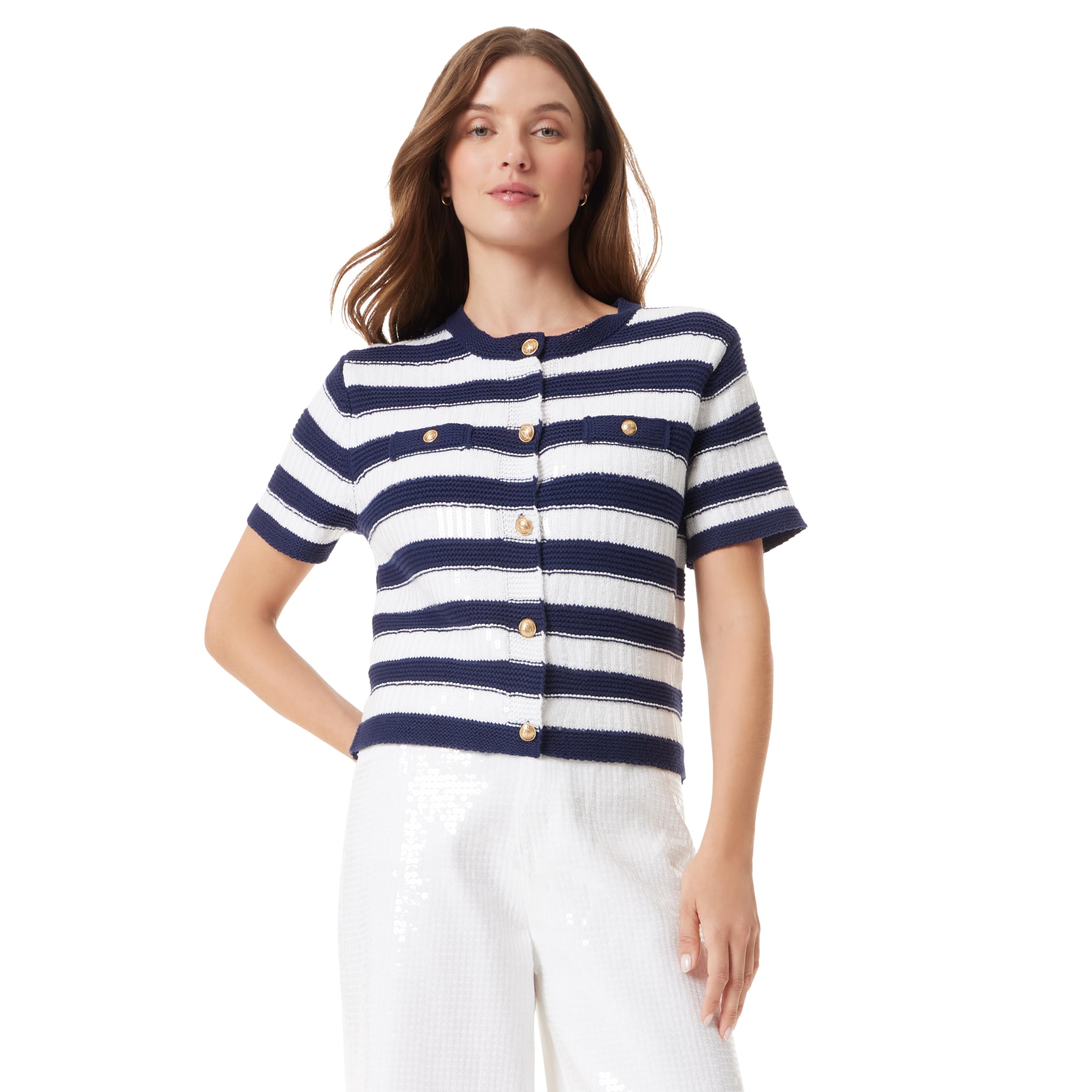 Sam Edelman Women's Colleen Short Sleeve Cardigan Standard