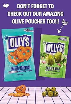 OLLY'S Pretzel Thins: Variety Pack (10 X 35g) - Vegan Snacks - Healthy