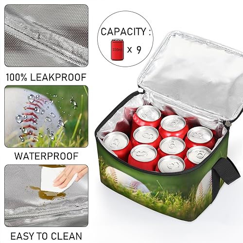 Miniatura 5 de Bolsa de almuerzo con aislamiento de hierba para mujer, reutilizable, bolsa cuadrada de comida para adultos y hombres, caja de almuerzo más fresca