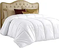 Utopia Bedding Edredons tamanho casal, enchimento de edredom para todas as estações, edredom de cama com costura em caixa alternativa com abas de canto, lavável na máquina (branco)
