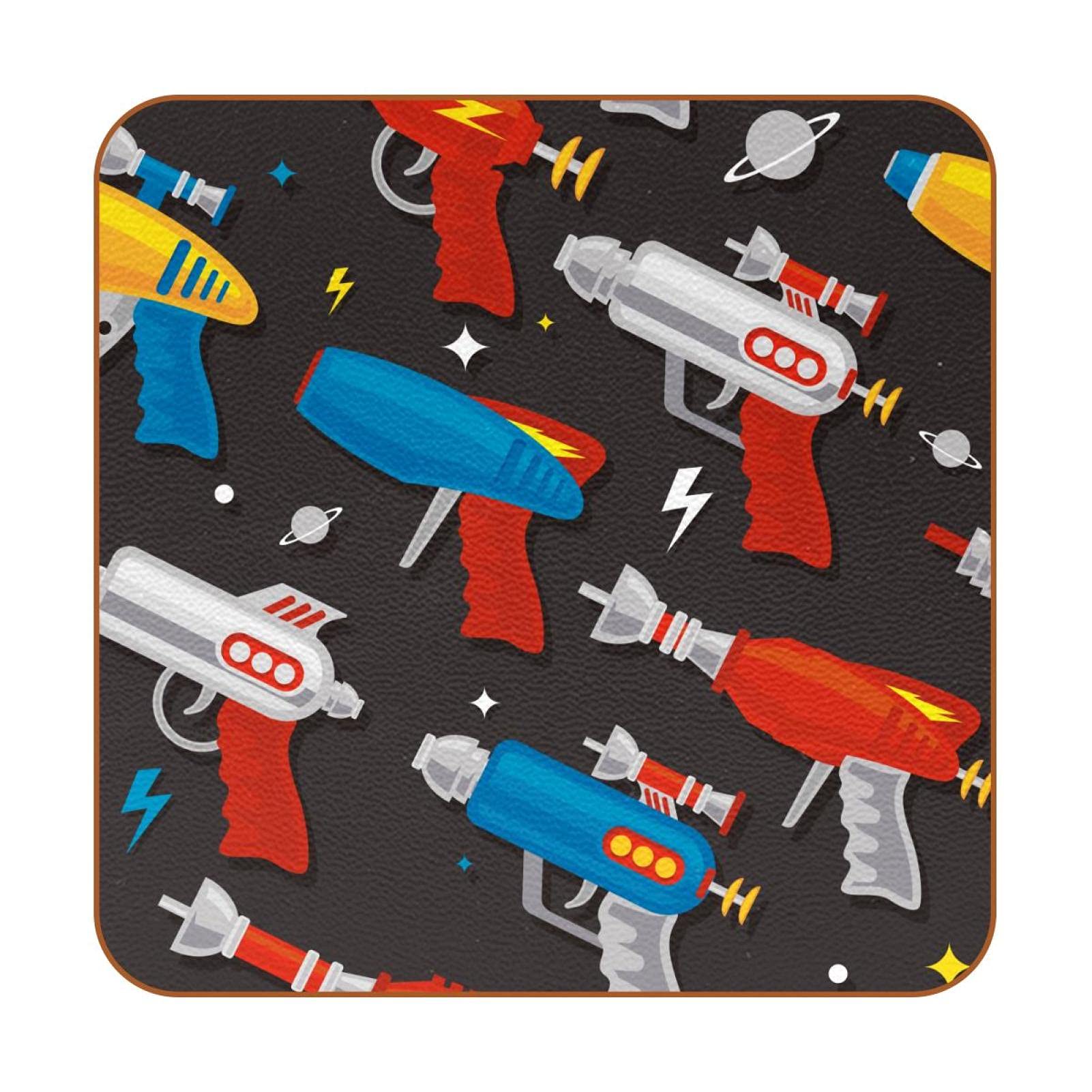 Set of 6 Cartoon Space Ray Boom Cartoon SuperBoom Non-Slip Cup Mat Square Tabletop Protection Pads Easy to Clean Drink Coasters