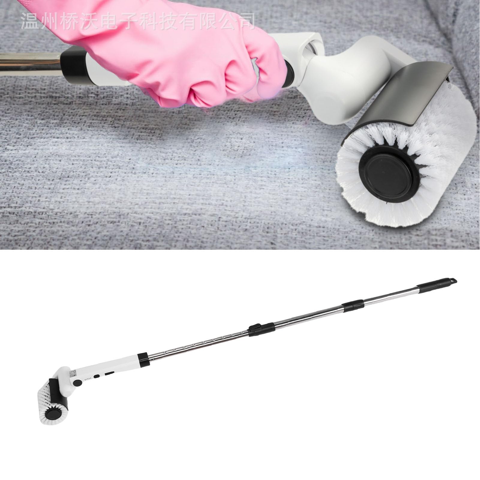 ASHATA Cepillo de Limpieza Eléctrico Inalámbrico, Fregadora Eléctrica Impermeable para Azulejos, Ducha de Vidrio y Coche con 4 Cabezales de Cepillo Versátiles